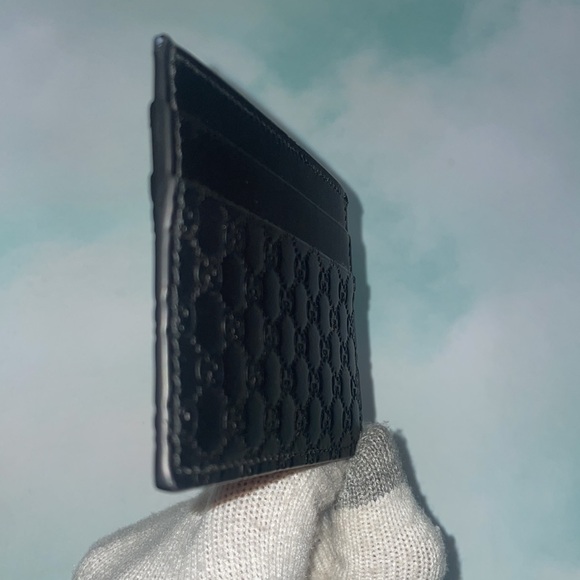GUCCI Micro Guccissima Black Card Holder - Picture 5 of 5